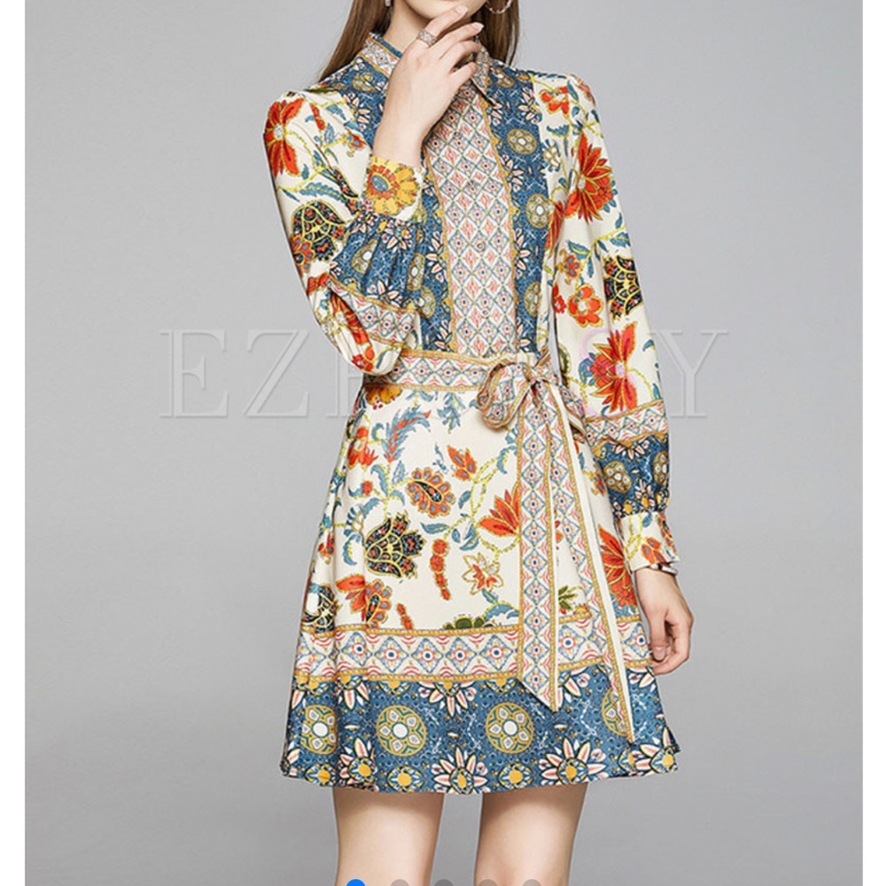 NWOT Zulily retro style floral dress